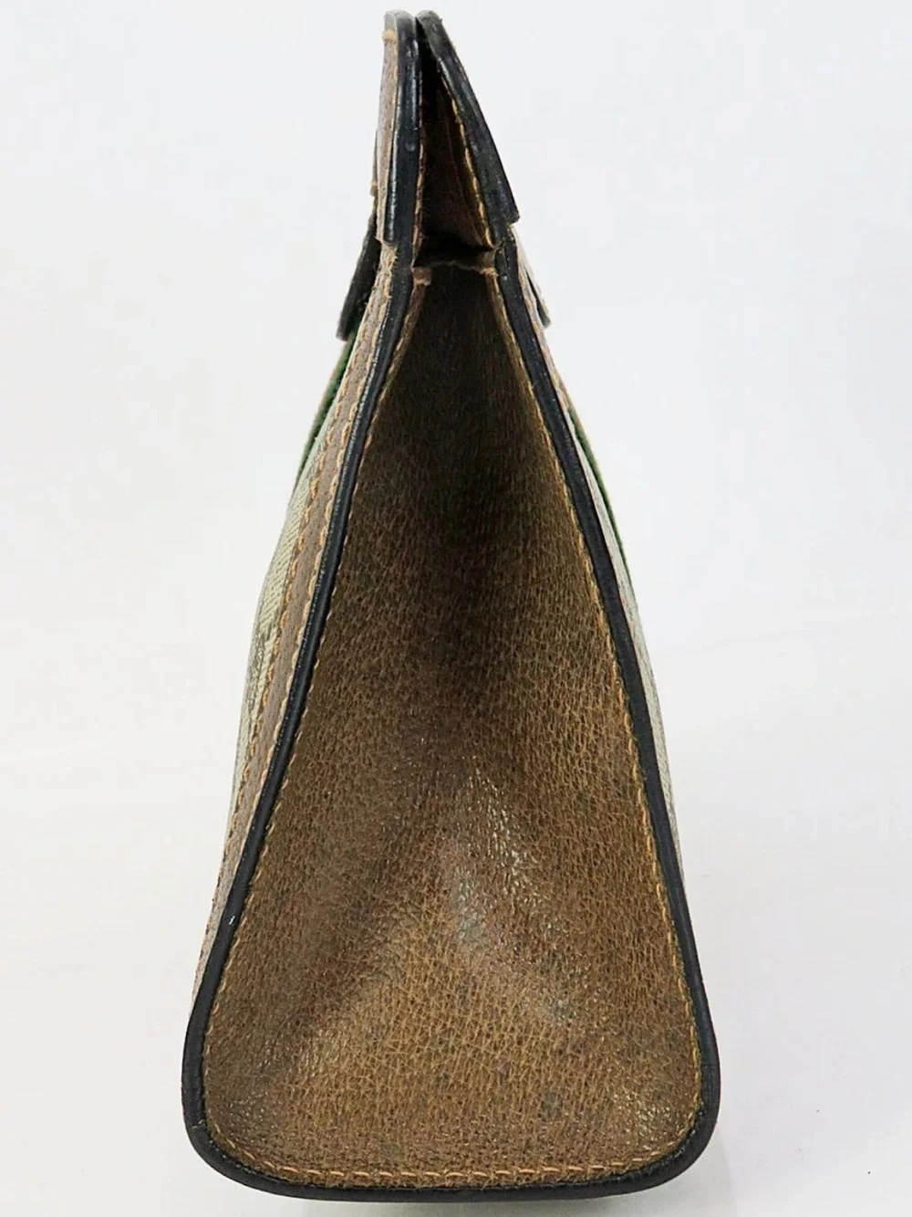 Gucci Beige GG Canvas Clutch with Green & Red Web Stripe